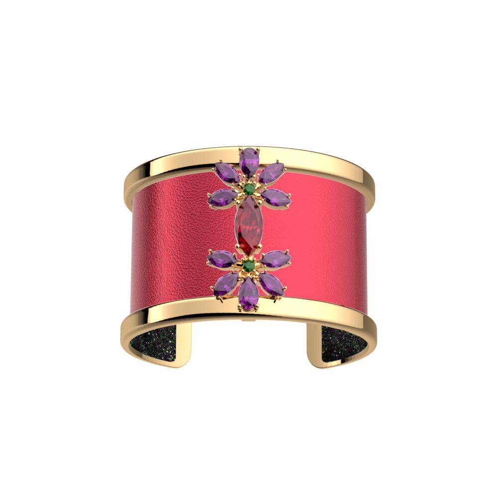 manchette-sheherazade_40mm_doree_cuir_rose_arabie