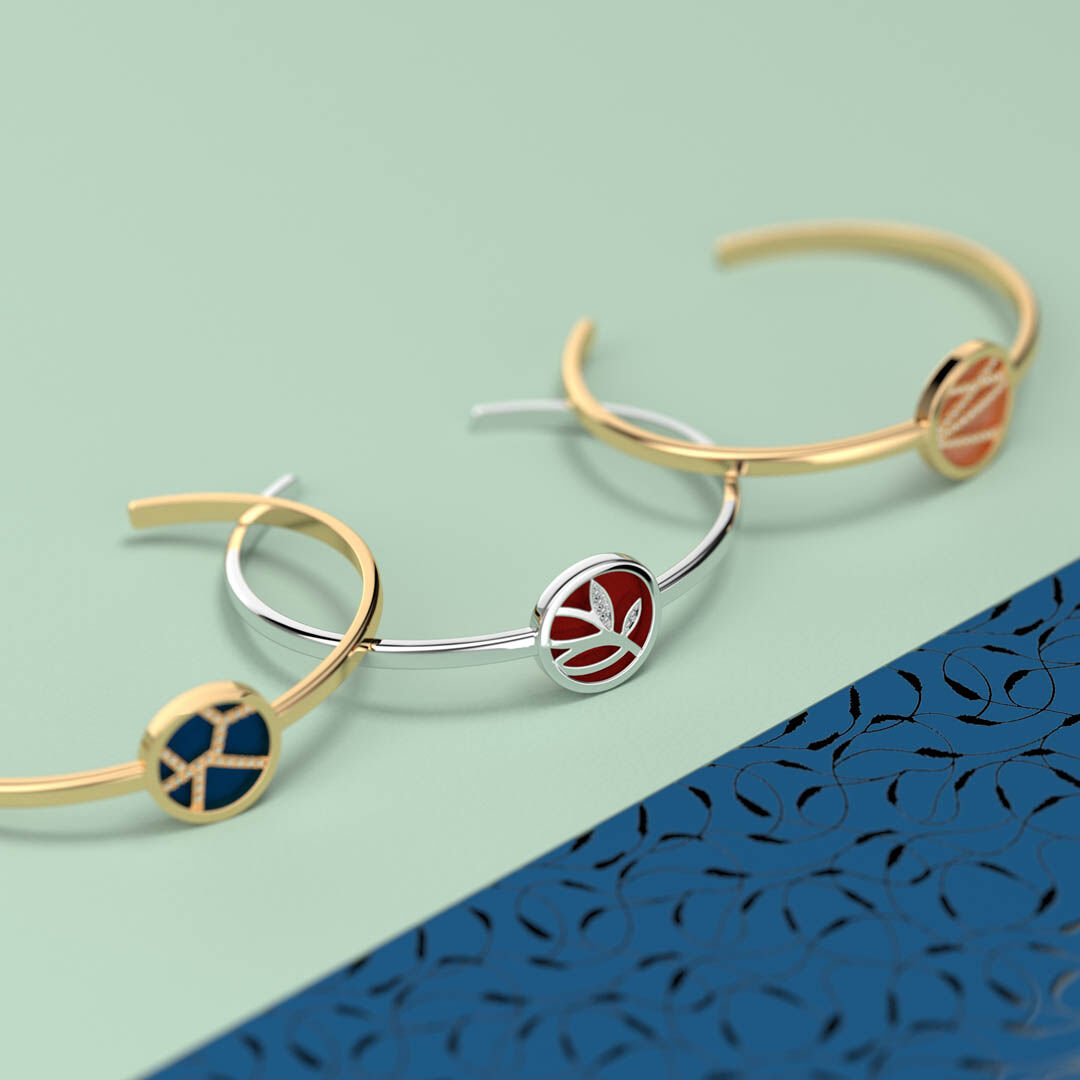 Les Georgettes 14mm Gourmandis Brass and Silver Plated Cuff Bracelet 7 –  Michael Jones Jeweller