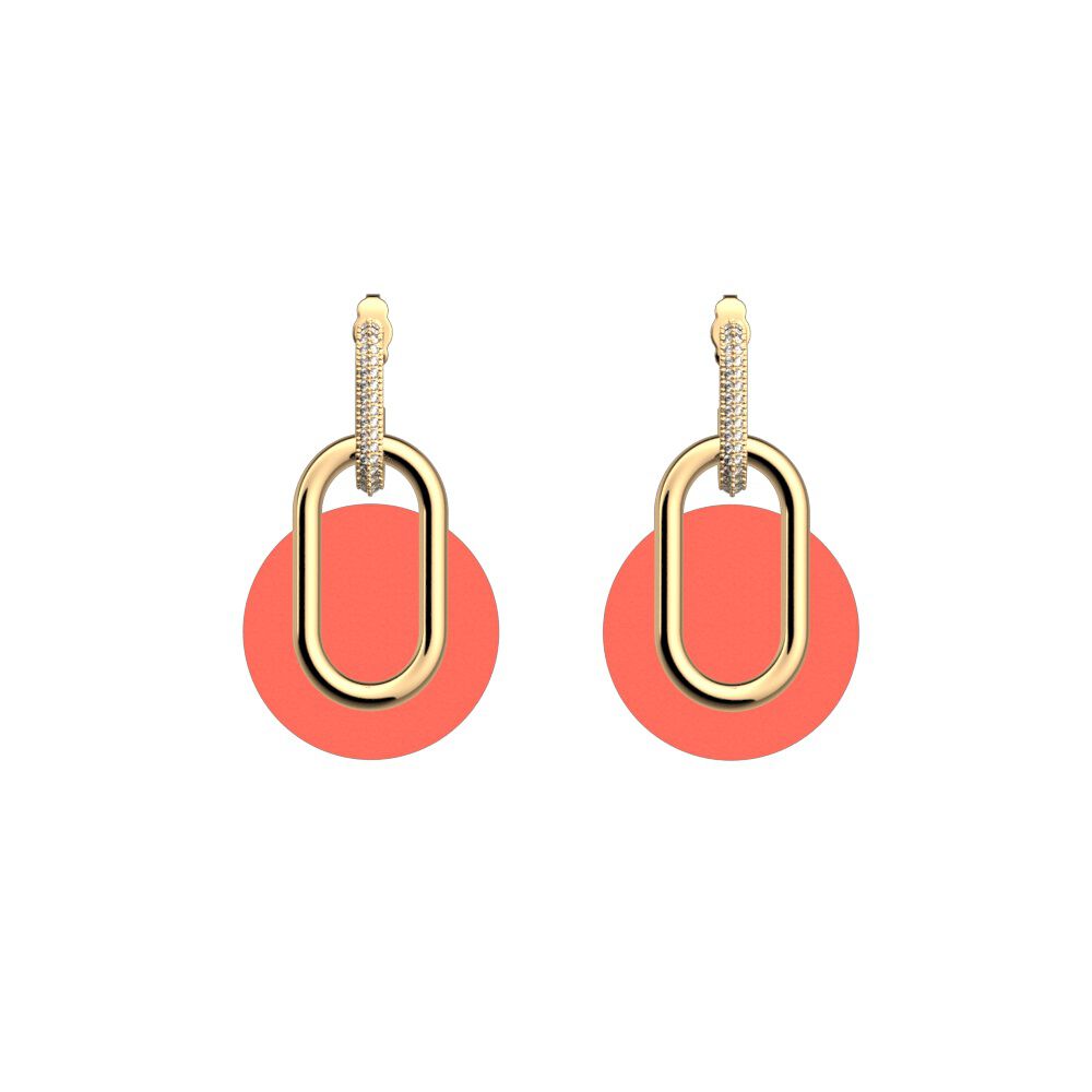 boucles-oreilles-chaine-dorees-cuir-corail