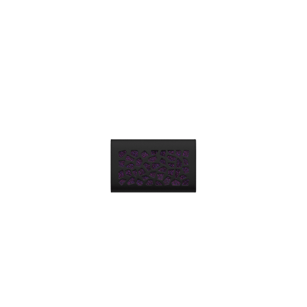 Le Compact Noir motif Girafe, doublure Paillettes Violettes image number 1