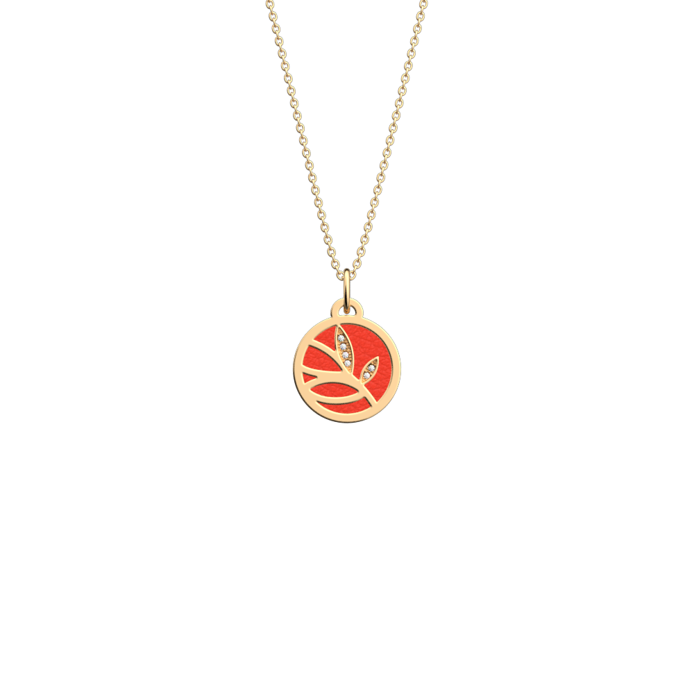 Collier Arbre de Vie, cuir réversible Rouge Passion / Glamour - Les Georgettes - Modalova