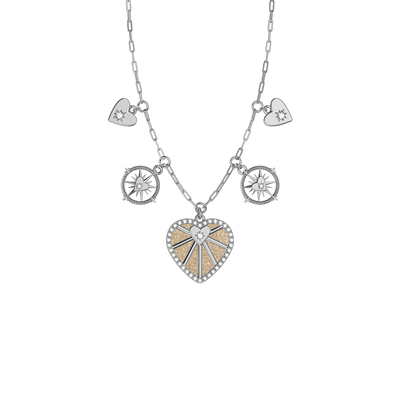 Cœur Céleste Pampille necklace, Cream / Gold Glitter reversible insert  c-ur-celeste-pampille-necklace-cream-gold-glitter-reversible-insert-pack_colliers