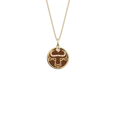 Taurus necklace, Terracotta / Bronze reversible insert taurus-necklace-terracotta-bronze-reversible-insert-pack_collier_zodiaque