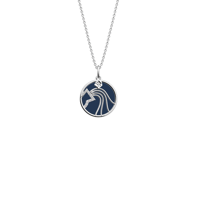 Aquarius necklace, Sun / Navy Blue reversible insert aquarius-necklace-sun-navy-blue-reversible-insert-pack_collier_zodiaque