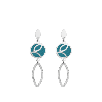Boucles d'oreilles Jungle, cuirs réversibles Écailles Bleutées / Bleu Georgettes boucles-d-oreilles-jungle-cuirs-reversibles-ecailles-bleutees-bleu-georgettes-pack_bo_dormeuses