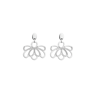 Boucles D'oreilles Pendantes Fleur De Lotus En Argent 925 - Cadeau Femme élégant, Hypoallergénique, Avec Coffret