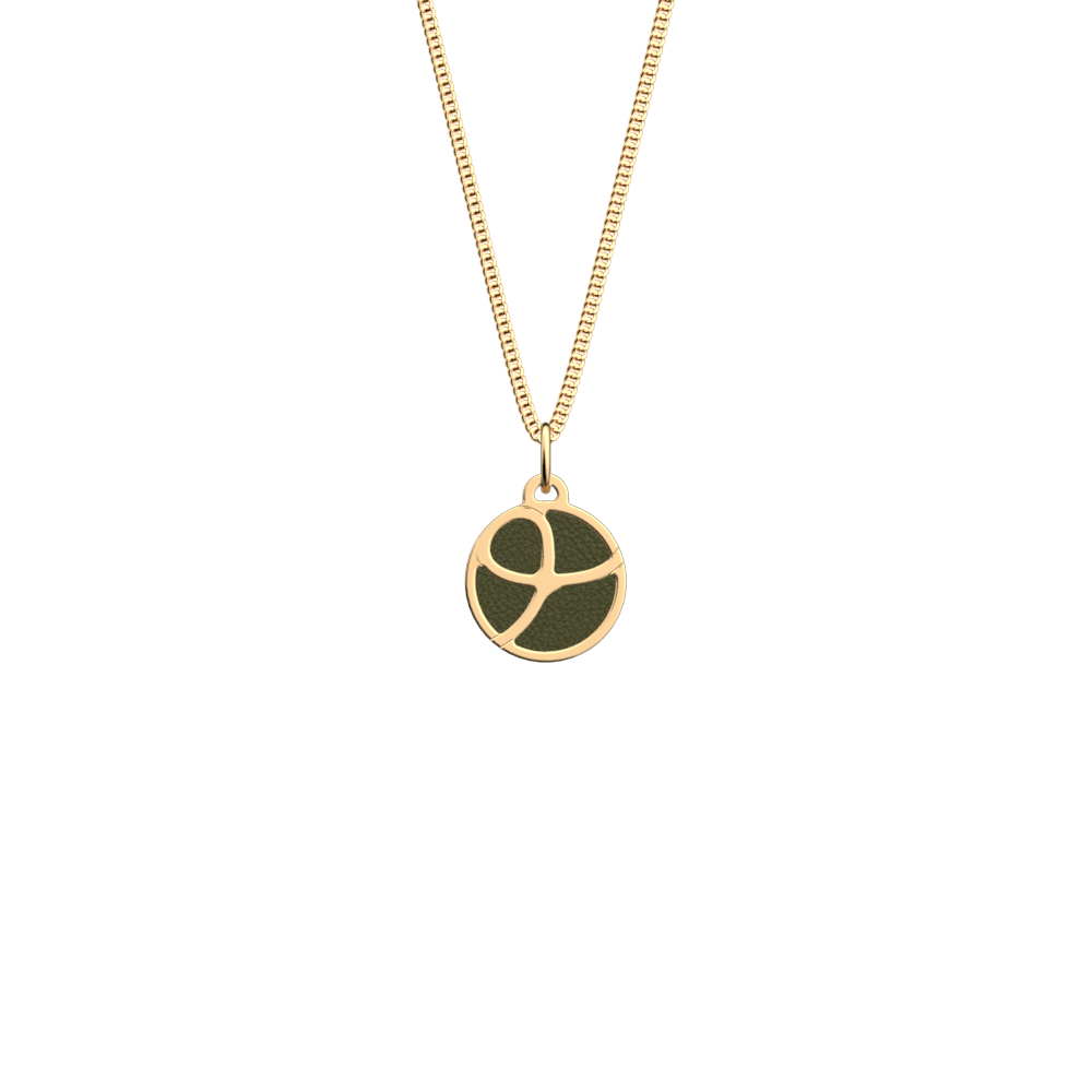Collier Valse, cuir réversible Bronze Paillettes / Vert de Gris image number 2