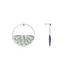 Lotus Hoop Earrings, Silver finish, Indigo / Eggshell image number 4
