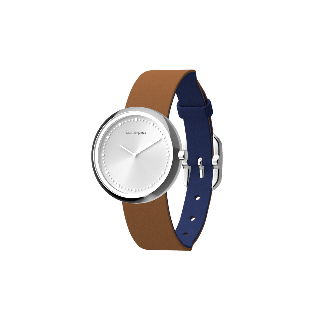 Reversible Denim Blue / Canyon watch, la Grande Absolue watch case, Silver finish image number 2