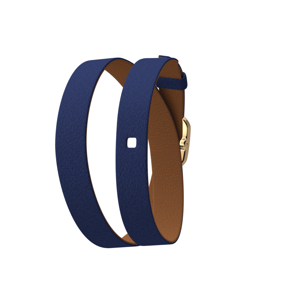 Denim Blue / Canyon Wraparound leather strap,  Gold finish buckle image number 1
