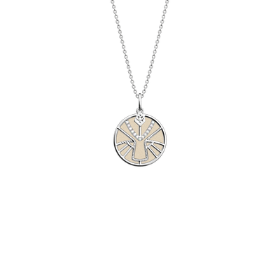 Leo necklace, Cream / Gold Glitter reversible insert leo-necklace-cream-gold-glitter-reversible-insert-pack_collier_zodiaque
