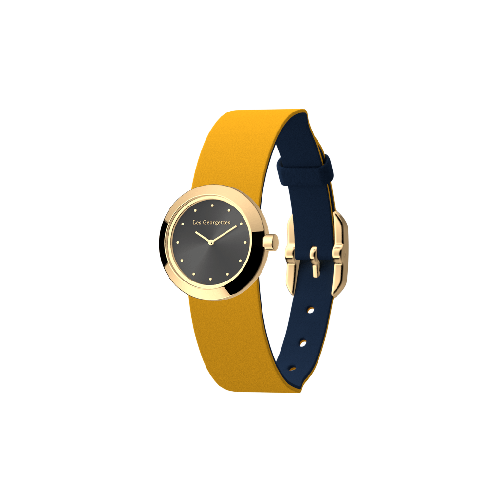 Montre cuir réversible Sun / Marine - Les Georgettes - Modalova