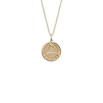 Cancer necklace, Cream / Gold Glitter reversible insert cancer-necklace-cream-gold-glitter-reversible-insert-pack_collier_zodiaque