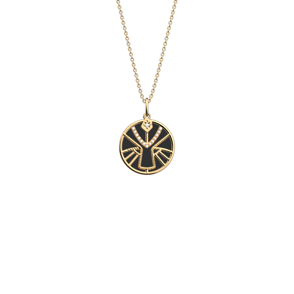 Collier Lion, cuir réversible Noir / Blanc - Les Georgettes - Modalova