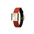 Reversible Black Glitter / Red watch, l'Absolue square watch case, Gold finish image number 2