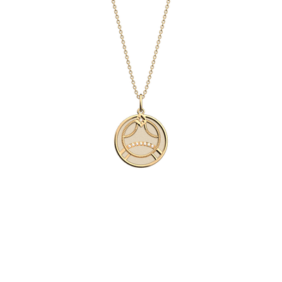Cancer necklace, Cream / Gold Glitter reversible insert cancer-necklace-cream-gold-glitter-reversible-insert-pack_collier_zodiaque