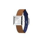 Reversible Denim Blue / Canyon watch, l'Absolue square watch case, Silver finish image number 2