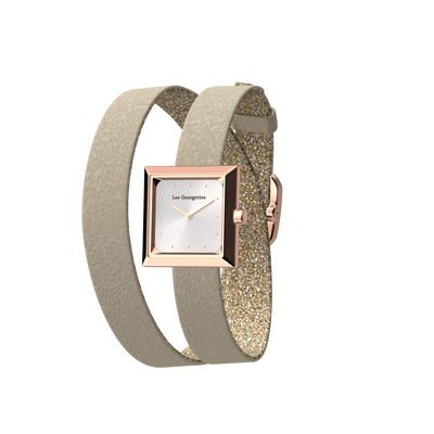 Rose gold sparkly watch on sale