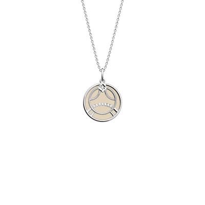 Cancer necklace, Cream / Gold Glitter reversible insert cancer-necklace-cream-gold-glitter-reversible-insert-pack_collier_zodiaque