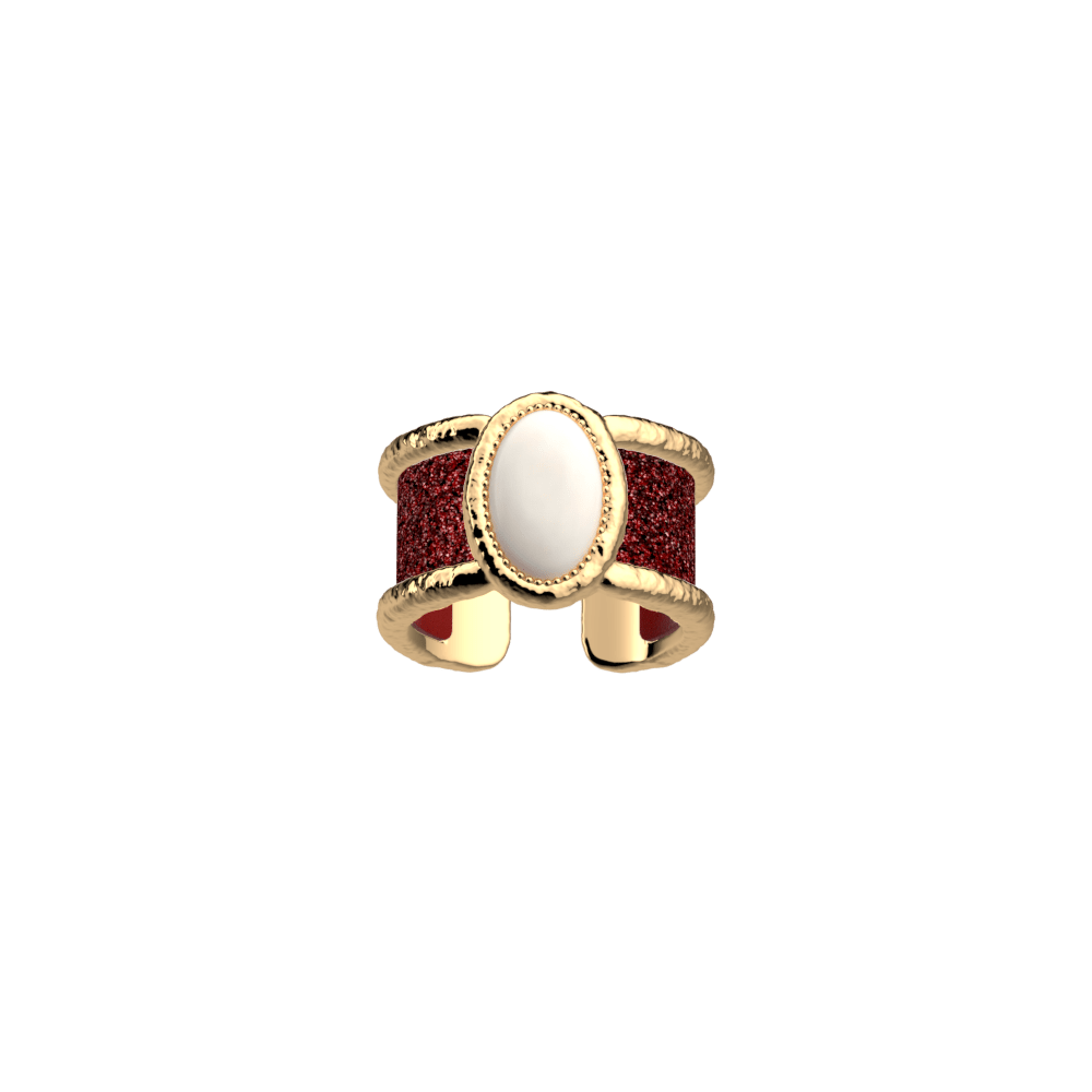 Bague Mirage simili reversible Rouge Paillete Ecarlate Les Georgettes
