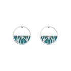 Perroquet Small Hoop Earrings, Silver finish, Terracotta / Lagoon Blue image number 2