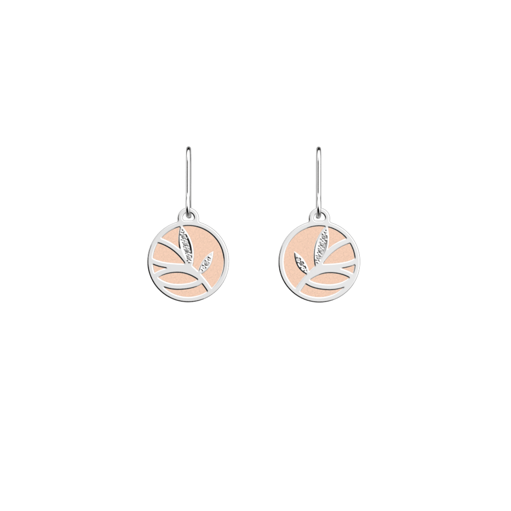 Boucle d'oreilles Arbre de Vie, cuirs réversibles Aquatic / Nude image number 2