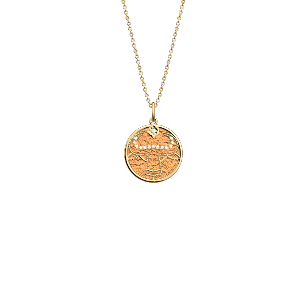 Collier Taureau, cuir réversible / - Les Georgettes - Modalova
