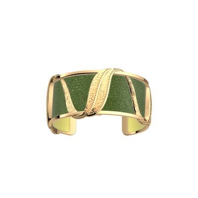 Manchette Drapé, cuir réversible Anis Irisé / Avocat manchette-drape-cuir-reversible-anis-irise-avocat-pack_manchettes_essentielles