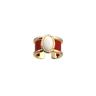 Bague Mirage, Finition dorée, Rouge Pailleté / Écarlate image number 2