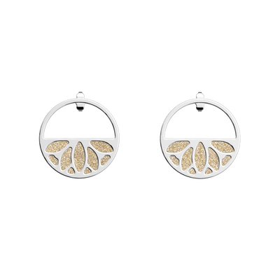 Lotus earrings, Cream / Gold Glitter reversible inserts  lotus-earrings-cream-gold-glitter-reversible-inserts-pack_boucles_d_oreilles_essentielles_et_precieuses