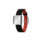 Reversible Black Glitter / Red watch, l'Absolue square watch case, Silver finish image number 1