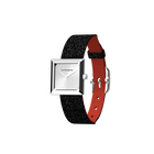 Reversible Black Glitter / Red watch, l'Absolue square watch case, Silver finish image