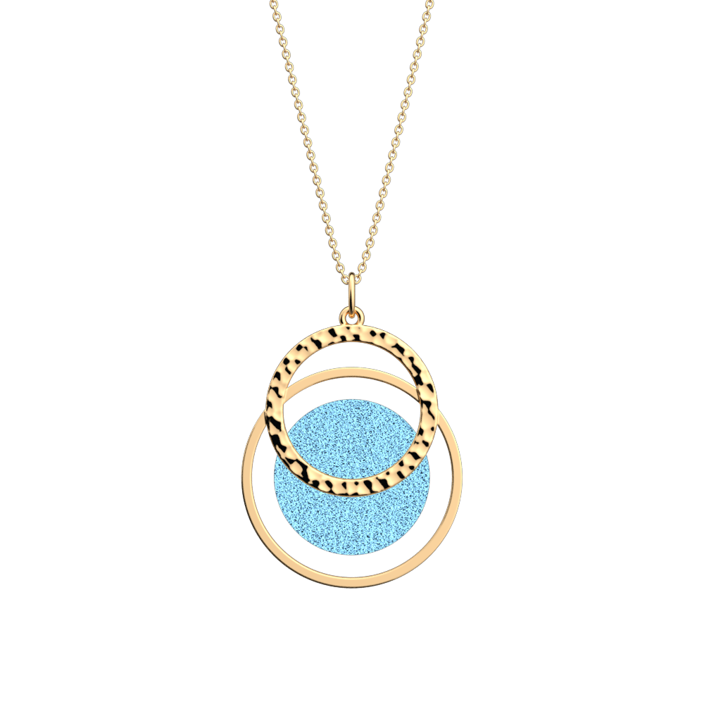 Collier Pure Martelée, cuir réversible Ciel Étoilé / - Les Georgettes - Modalova