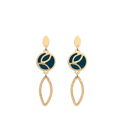 Boucles d'oreilles Jungle, cuirs réversibles Écailles Bleutées / Bleu Georgettes boucles-d-oreilles-jungle-cuirs-reversibles-ecailles-bleutees-bleu-georgettes-pack_bo_dormeuses