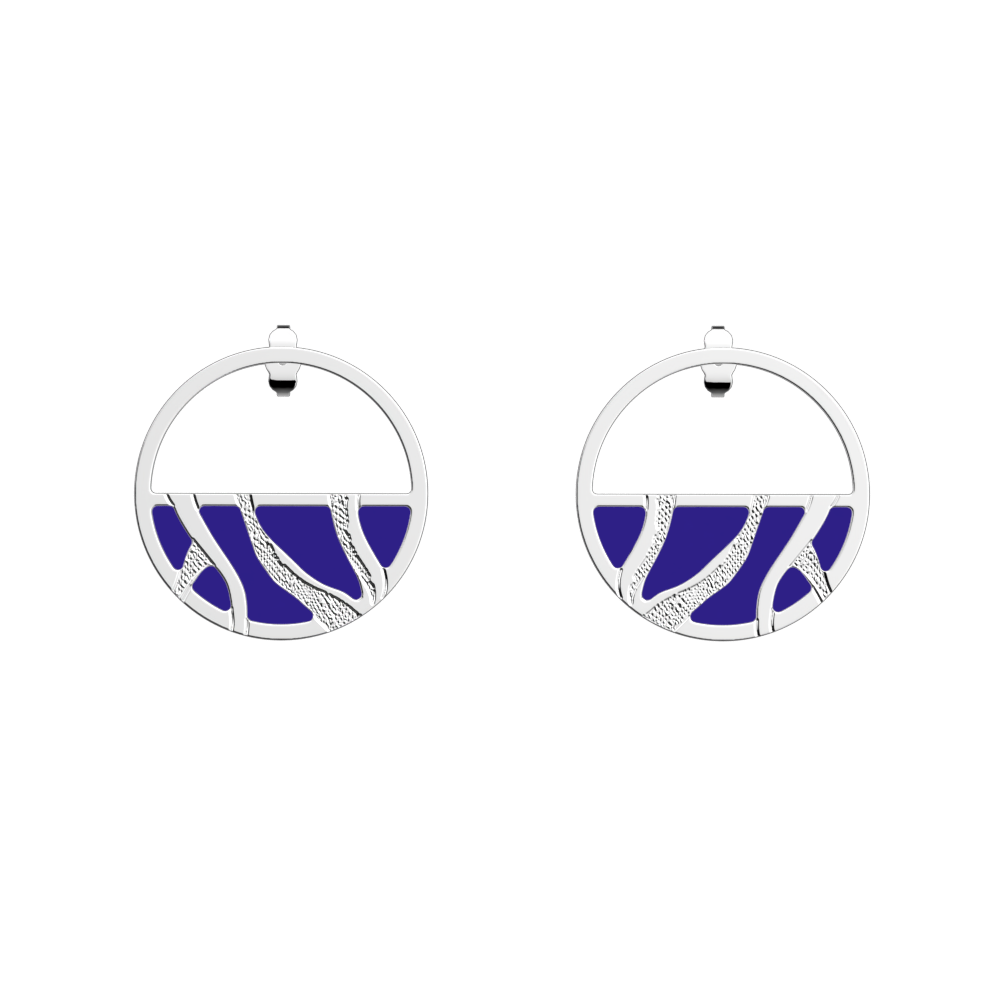 Boucles d'oreilles Tigre, vinyles réversibles / Blanc Cassé - Les Georgettes - Modalova
