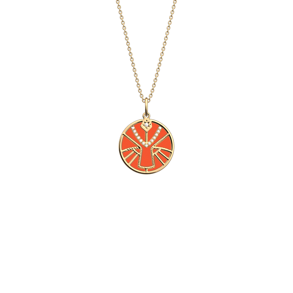Collier Lion, cuir réversible Mango / Cuivre - Les Georgettes - Modalova