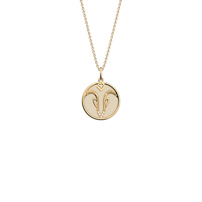 Capricorn necklace, Cream / Gold Glitter reversible insert capricorn-necklace-cream-gold-glitter-reversible-insert-pack_collier_zodiaque