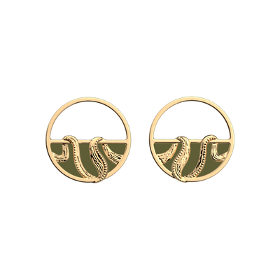 Boucles d'oreilles Drapé, cuirs réversibles Eau Douce / Olive boucles-d-oreilles-drape-cuirs-reversibles-eau-douce-olive-pack_boucles_d_oreilles_essentielles_et_precieuses