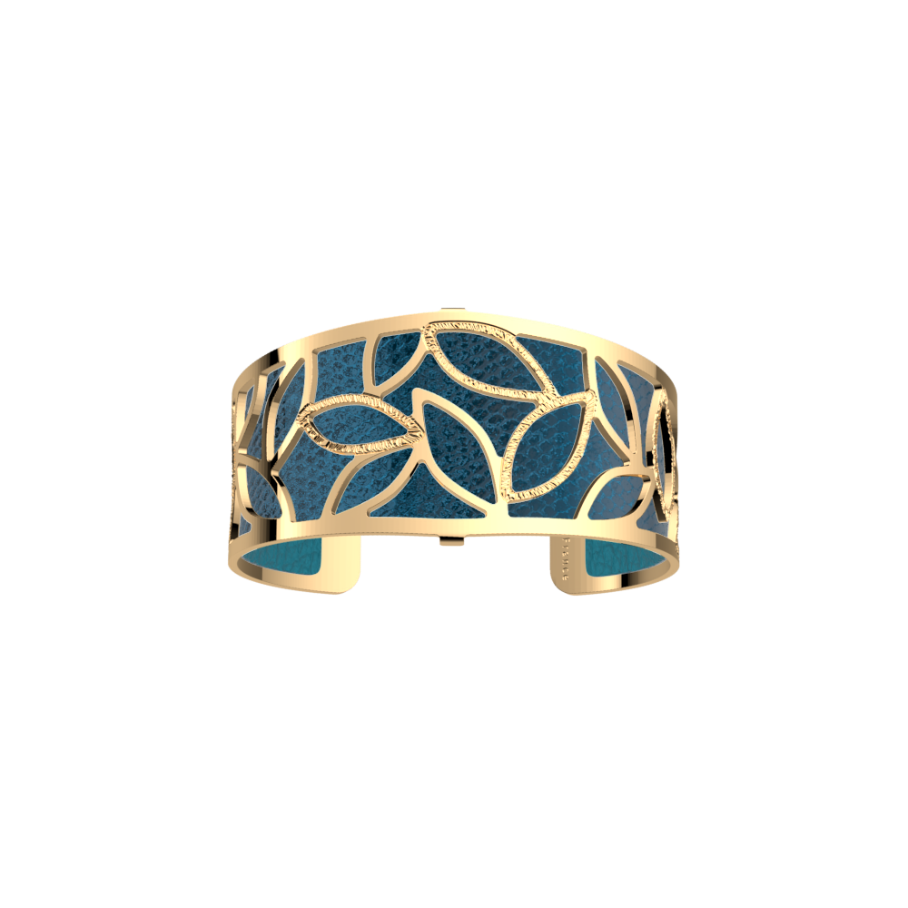Jungle flared bracelet Bluish Scales Georgettes Blue reversible insert Les Georgettes
