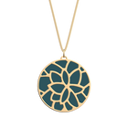 Nénuphar Necklace, Gold finish, Petrol blue / Raspberry image