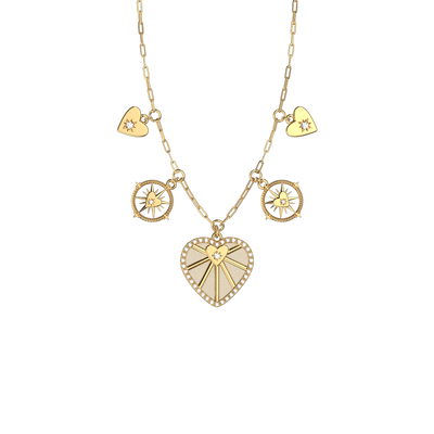 Cœur Céleste Pampille necklace, Gold Glitter / Cream reversible insert  c-ur-celeste-pampille-necklace-gold-glitter-cream-reversible-insert-pack_colliers