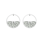Lotus Hoop Earrings, Silver finish, Indigo / Eggshell image number 2