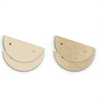 Cuir - Boucles d'oreilles, Crème / Or Paillettes image