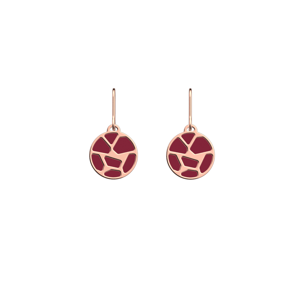Boucles d oreilles Girafe cuirs reversibles Framboise Soft Paillettes Multicolores Les Georgettes