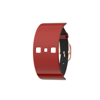 Patent Red / Black  Single Wrap Leather strap,  Rose gold finish buckle patent-red-black-single-wrap-leather-strap-rose-gold-finish-buckle-le_simple_tour