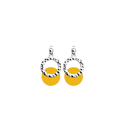 Boucles d'oreilles Pure Martelée, cuirs réversibles Solaire / Doré boucles-d-oreilles-pure-martelee-cuirs-reversibles-solaire-dore-pack_bo_pendantes