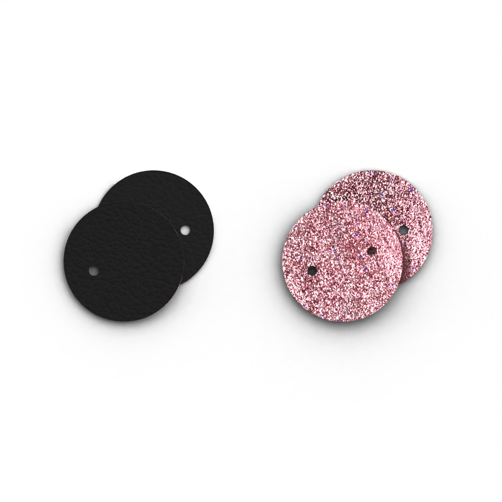 Boucles d'oreilles Arabesque, cuir réversibles Paillettes Orientales / Khôl Noir image number 4