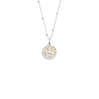 Collier Girafe, Finition argentée, Créme / Paillettes Dorées image number 1