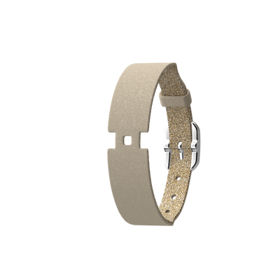 Cream / Gold Glitter Single Wrap Leather strap,  Silver finish buckle cream-gold-glitter-single-wrap-leather-strap-silver-finish-buckle-le_simple_tour