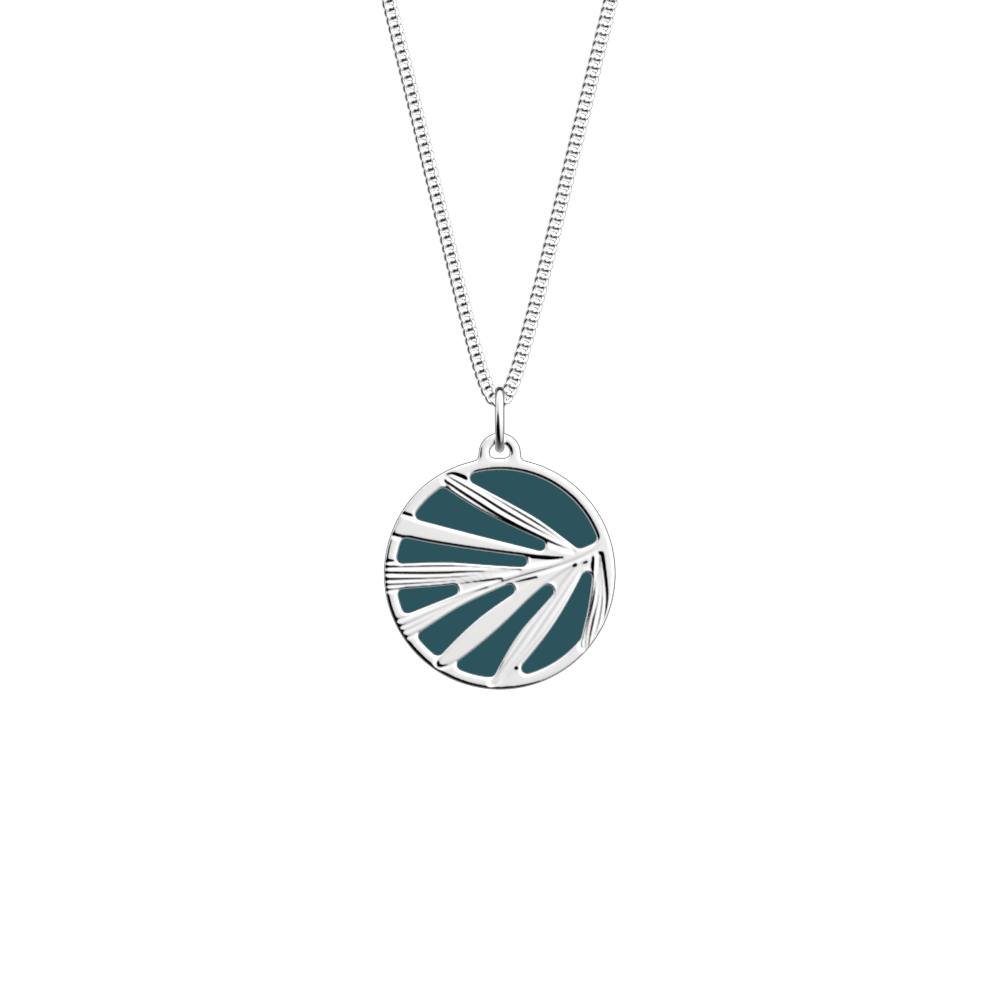 Croisette Necklace, Petrol Blue / Raspberry reversible insert image number 1